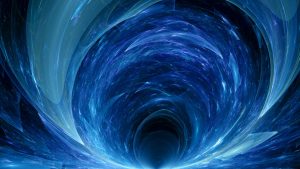 Imagine abstractă a unui tunel temporal, inspirație vizuală pentru cărți de știință și explorare cosmică