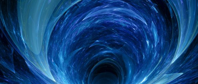Imagine abstractă a unui tunel temporal, inspirație vizuală pentru cărți de știință și explorare cosmică