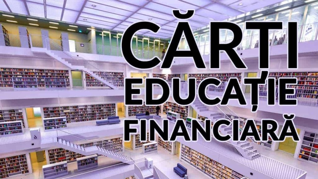 Rafturi vaste într-o bibliotecă modernă, pline de cărți de educație financiară disponibile pentru îmbogățirea cunoștințelor tale despre bani și investiții.